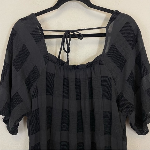 Entro Black Windowpane Square Neck Mini Dress Size‎ L - Picture 9 of 9